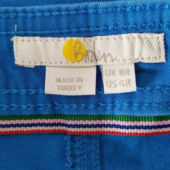 Boden Womens Beaufort Button Fly Pants Cropped Blue Size 4R - Picture 4 of 6